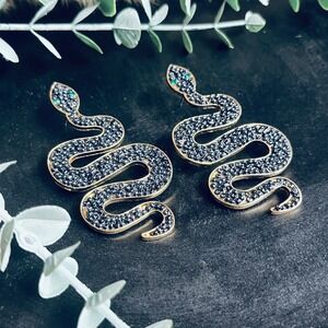 Medusa Seed Bead Snake Earrings | Black | Mystical Pagan Witch Boho Jewelry Gift